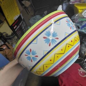 decorative ceramic bowl  Coventry Pico Brights Dishwasher Safe Geometric 10"x7"